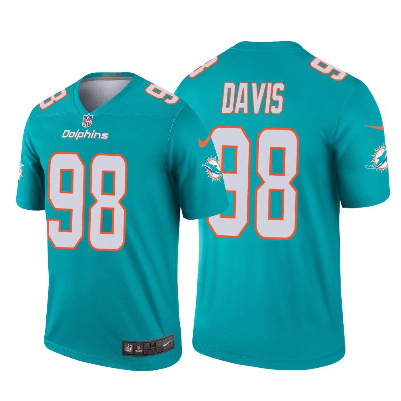 Men Miami Dolphins #98 Raekwon Davis Nike Green Legend NFL Jersey->miami dolphins->NFL Jersey